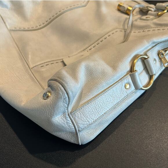 Yves Saint Laurent Muse Large Leather Tote – Off-White, Classic Y Design - Picture 3 of 11